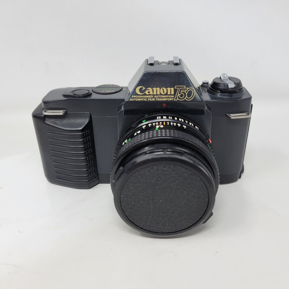 Canon T50 35mm SLR Film Camera with Canon FD 50mm f1.8 Lens Japan Vintage